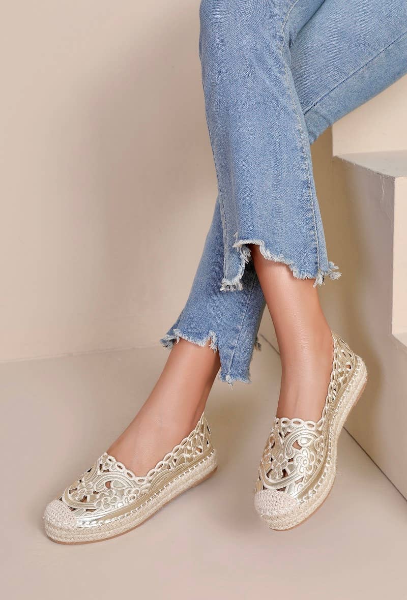 Joia Paris – wholesale Lågskor - Dam – Bekväma platta espadriller i cowboy-stil H8-8683