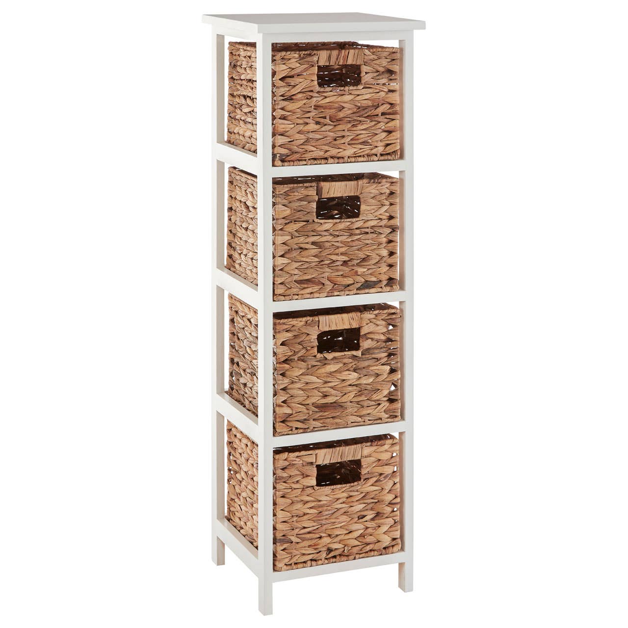 Interiors by Premier – wholesale Cabinet – Padstow 4 Drawer White Hyacinth Storage Unit1