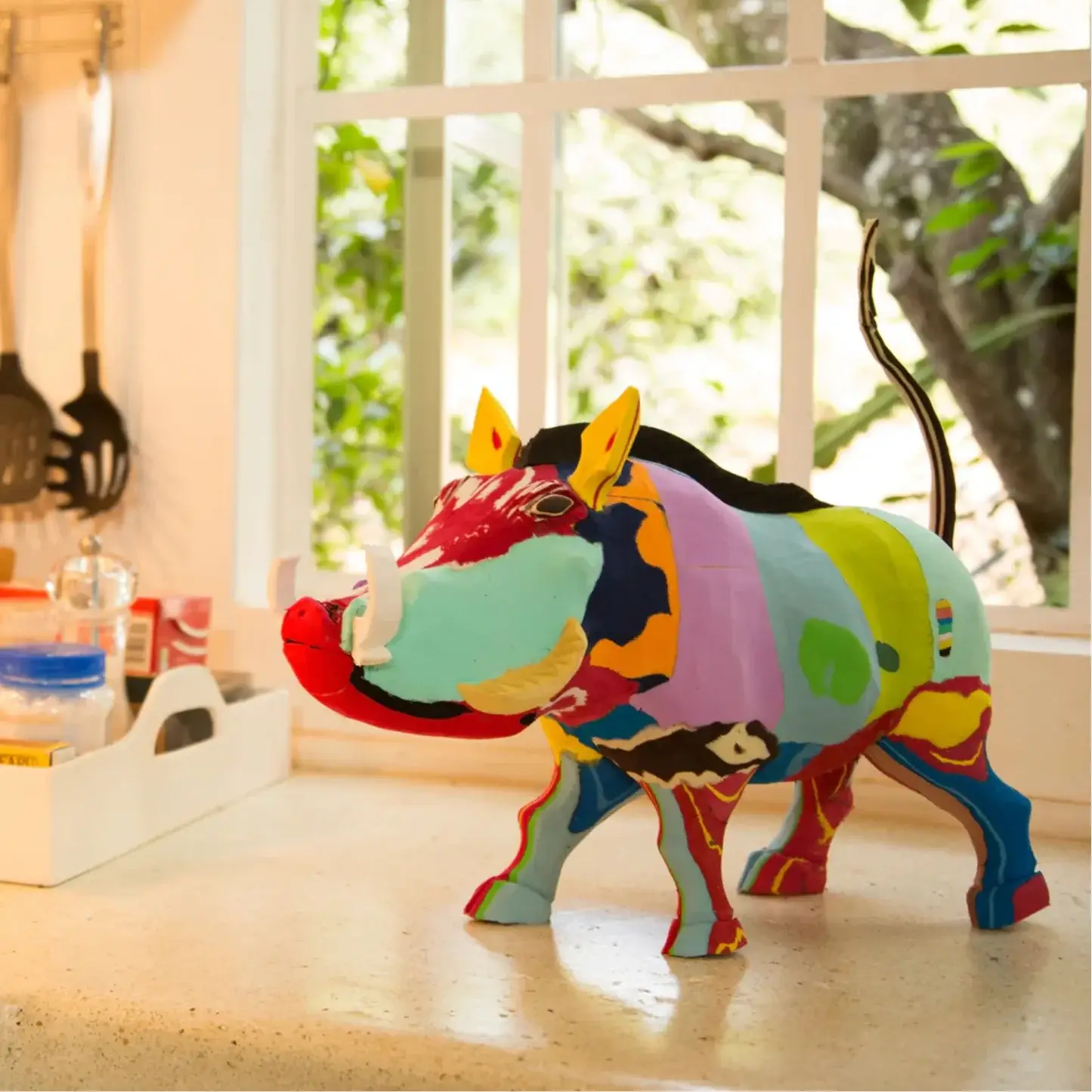 Ocean Sole - Wholesale Sculpture - Recycled Flip-Flop Warthog Sculpture2