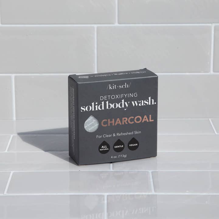 KITSCH - Wholesale Bar Soap - Charcoal Detoxifying Body Wash Bar