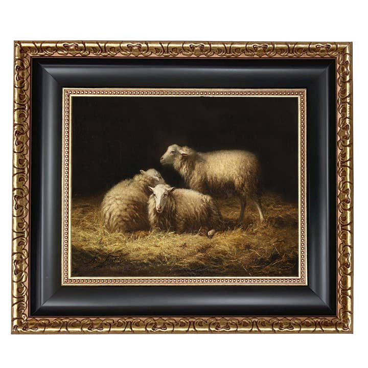 Madison Bay Co. - Historical Home Decor Reproductions - Wholesale Painting/Drawing - Sheep in the Hay Framed Painting Print on Canvas19