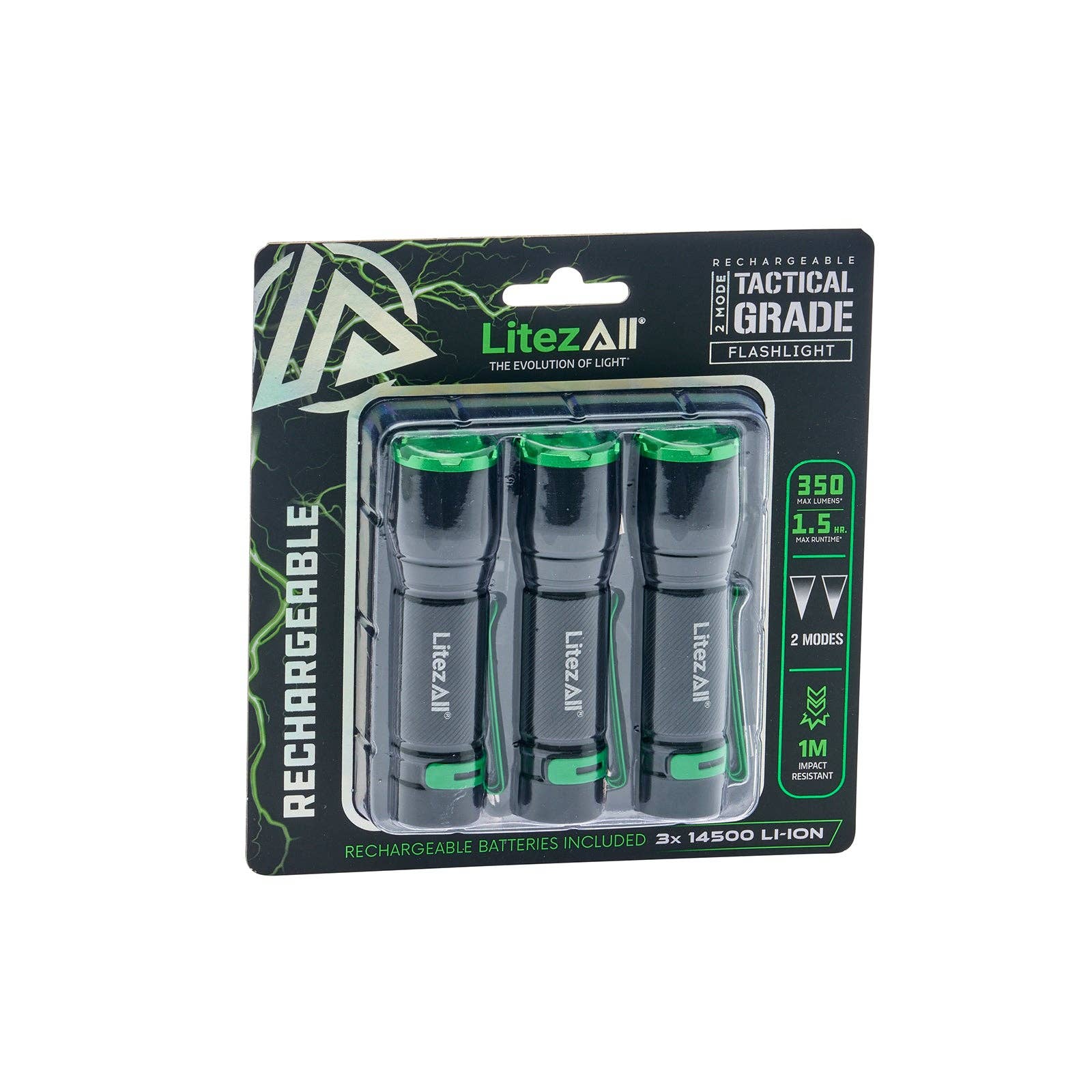 LitezAll - Wholesale Flashlight - LitezAll® Rechargeable EDC Tactical Grade Flashlight 3 Pack22