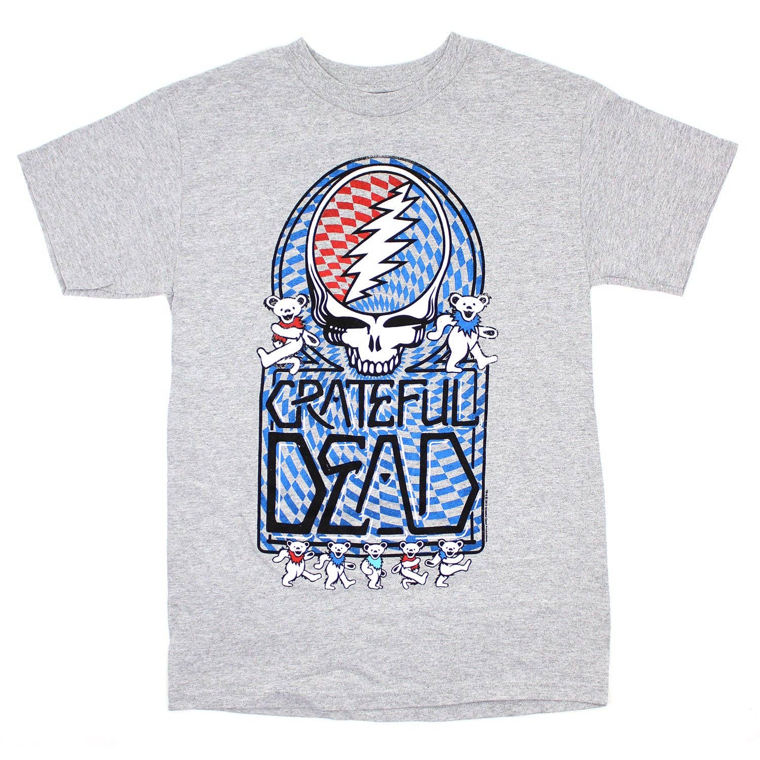 Rockabilia - Wholesale Screen Printed T-Shirt - Unisex - Grateful Dead Checkerboard Skull Bears T-shirt0