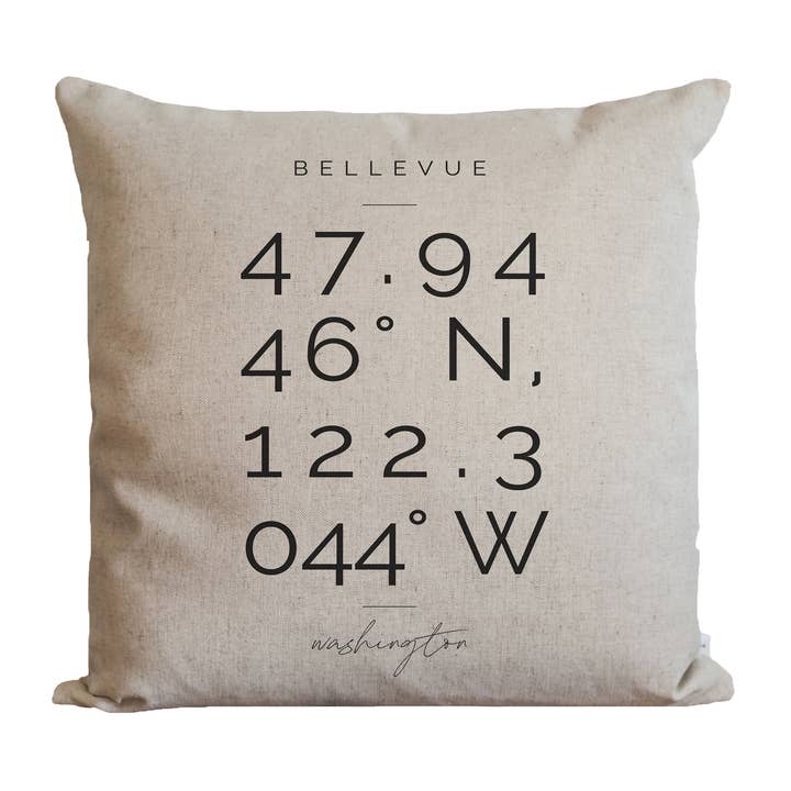 Custom City State Location Pillow Cover for wholesale by Porter Lane Home