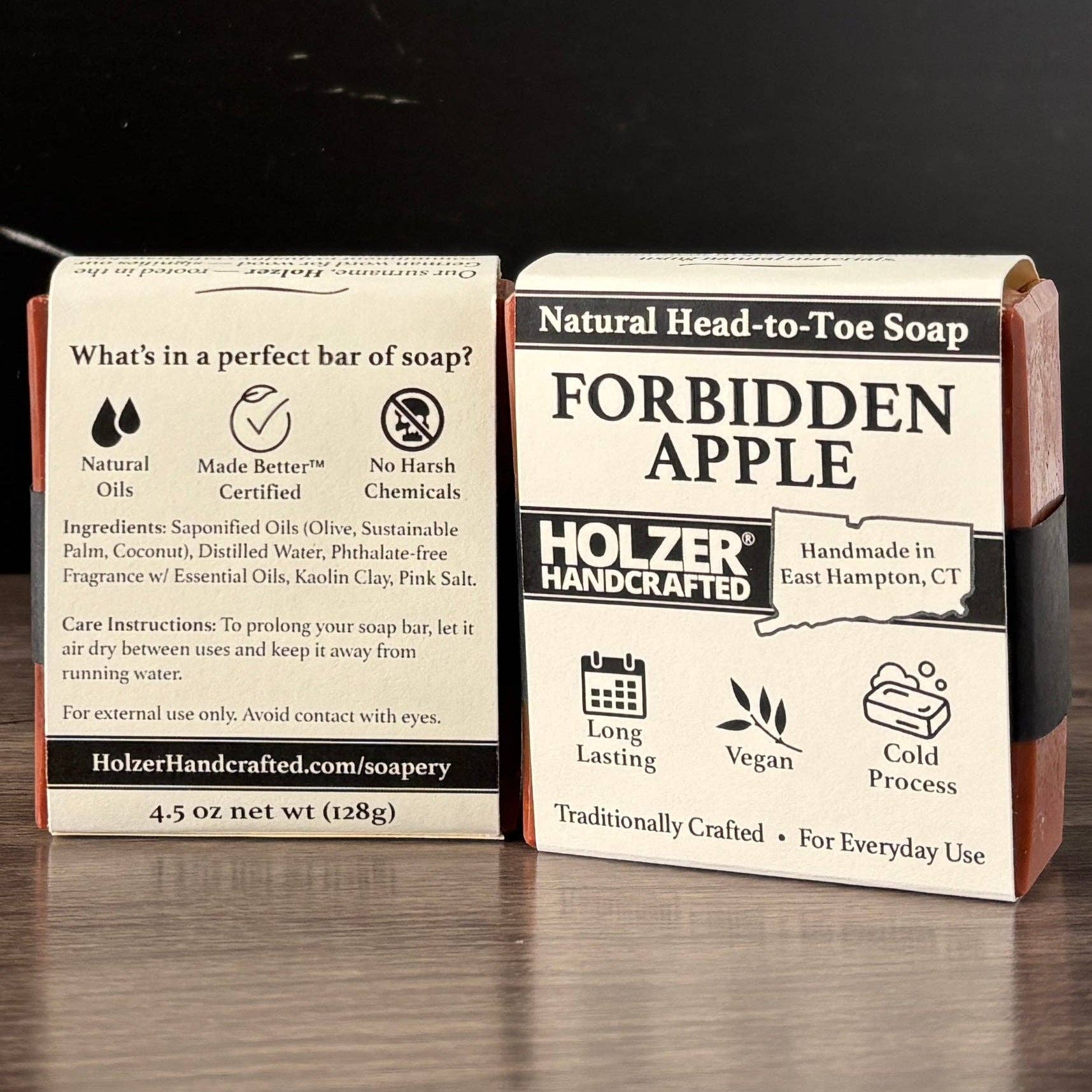 Holzer Handcrafted ® - Wholesale Bar Soap - Handmade Soap Bar | Forbidden Apple + Cinnamon + Clove Scented | Handcrafted Bar Soap | Natural Cold Process | Vegan | 4.5 oz4