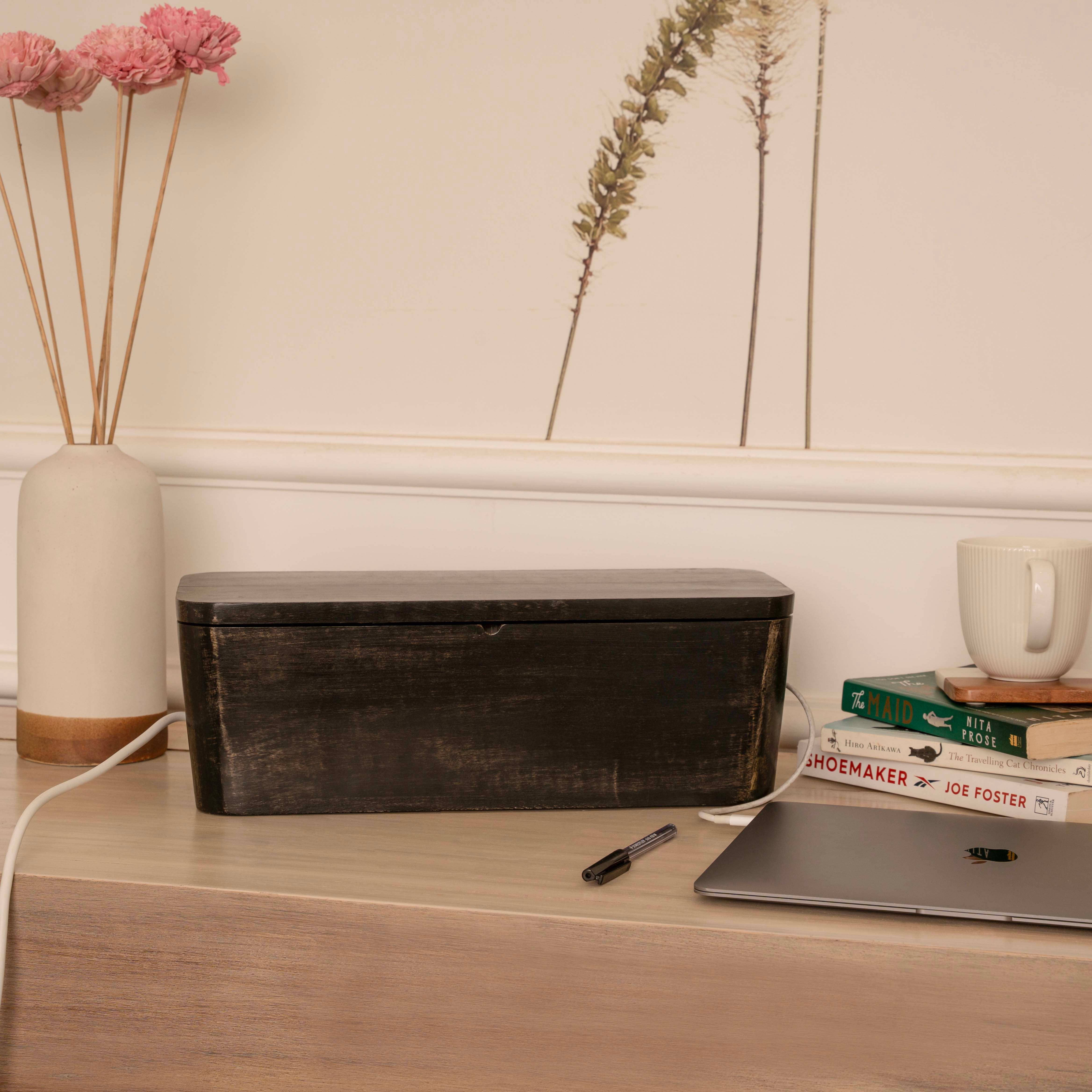 LuxeDesigns Co LLC - Wholesale Desk Organizer - Cable Management Box - Rustic Black3