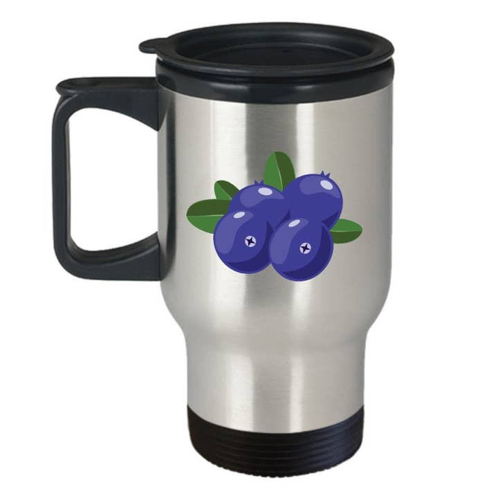 CustomHappy - Wholesale Insulated Mug/Tumbler - Blueberry Travel Mug - Insulated Tumbler