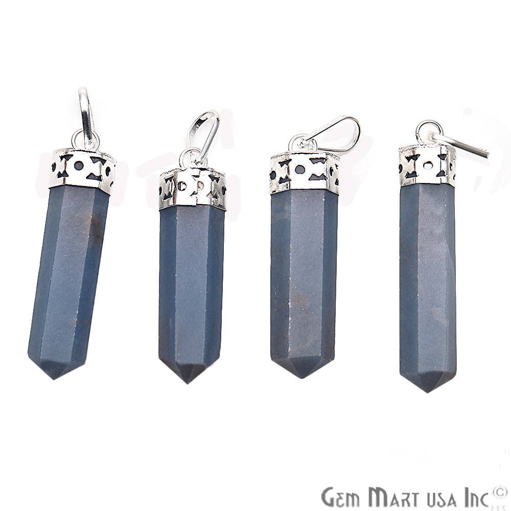 GemMartUSA – wholesale Pendant/charm necklace – DIY Healing Gemstone Silver Pencil Point Ornate Pendant 1pc6
