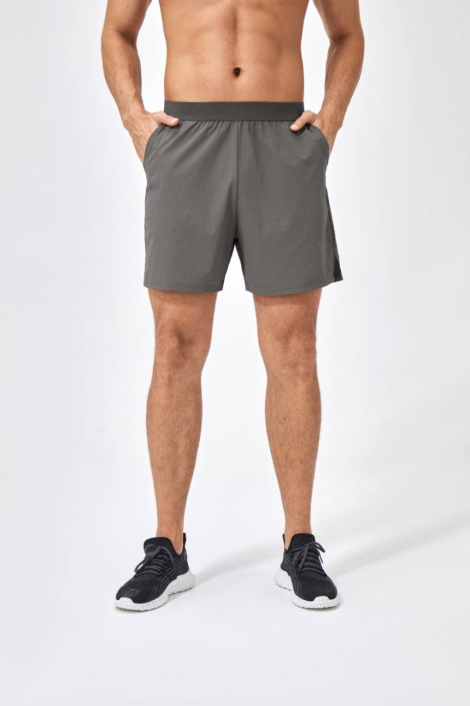 Active by Anna-Kaci – wholesale Träningsshorts – herr – Herrars enfärgade dra-på träningsshorts snabbtorkande tyg10