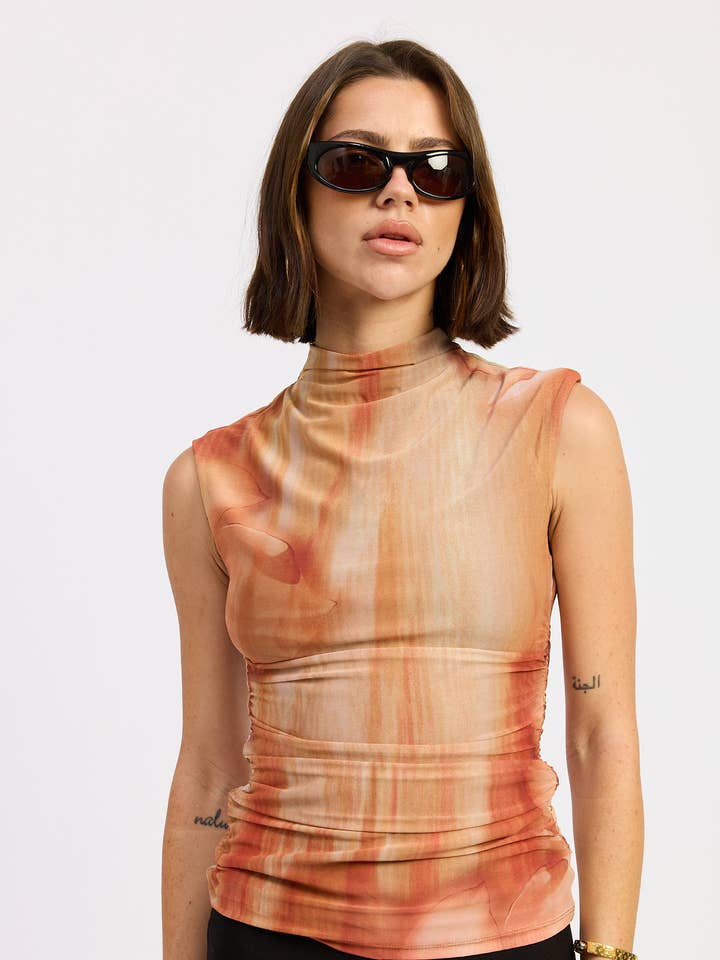 MOCK NECK MESH TOP for wholesale by Emory Park