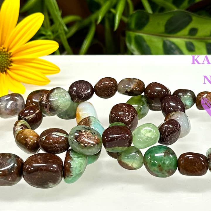 KayleeNYC - Wholesale Beaded Bracelet - Natural Chrysoprase tumble Stretch Bracelet3