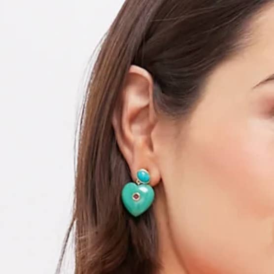 HoopLa - Wholesale Dangle Earrings - Lucky Heart- Evil Eye Heart Earrings. 1