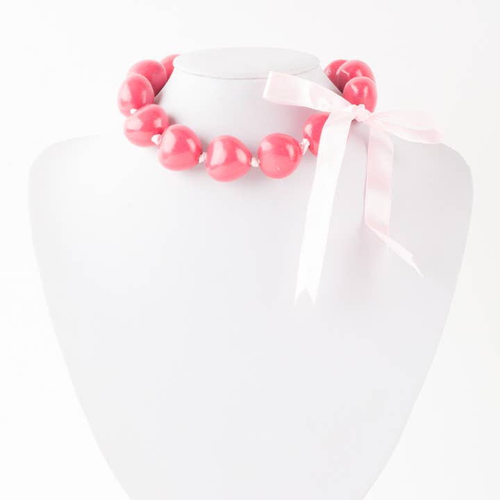 Benjamin International - Wholesale Beaded/Pearl Necklace - Coral Short Kukui Nut Necklace