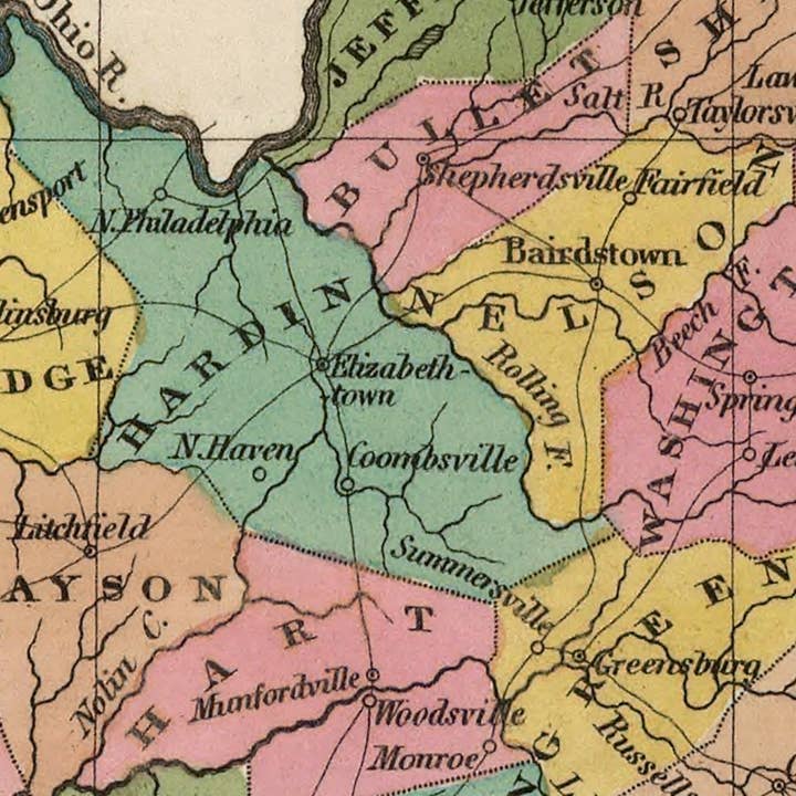 Ted's Vintage Art - Wholesale Map - Vintage Map of Kentucky 18243