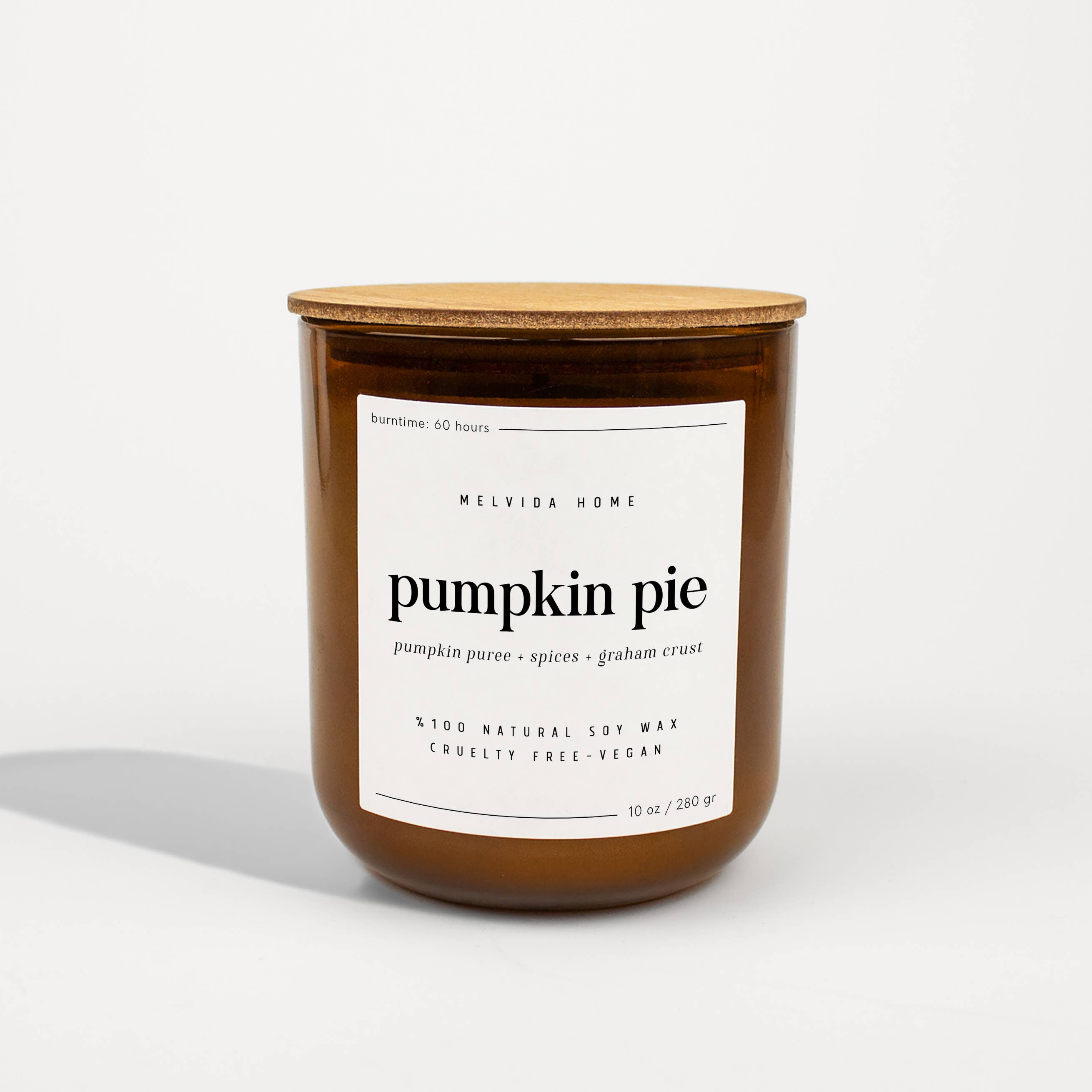 Melvida Home – wholesale Jar/filled candle – Pumpkin Pie - 10 oz Amber Glass Soy Candle - Home Decor Gift3