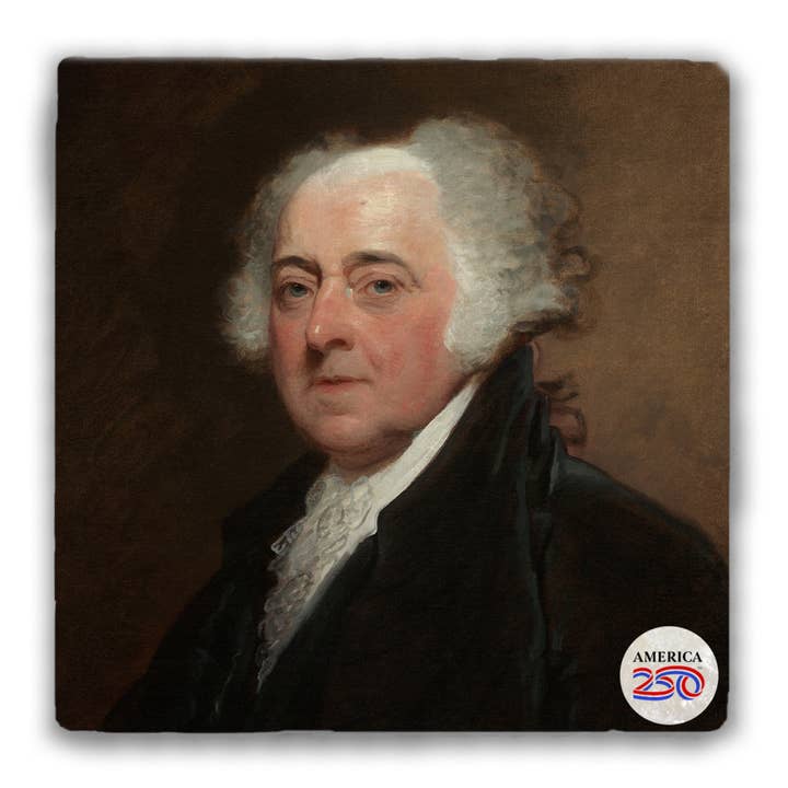 Sous-verre en pierre polie John Adams pour la vente par Nelson Gifts Wholesale