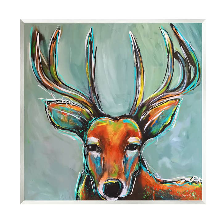 Modern Urban Deer Painting Plaque Art for wholesale by Stupell Industries