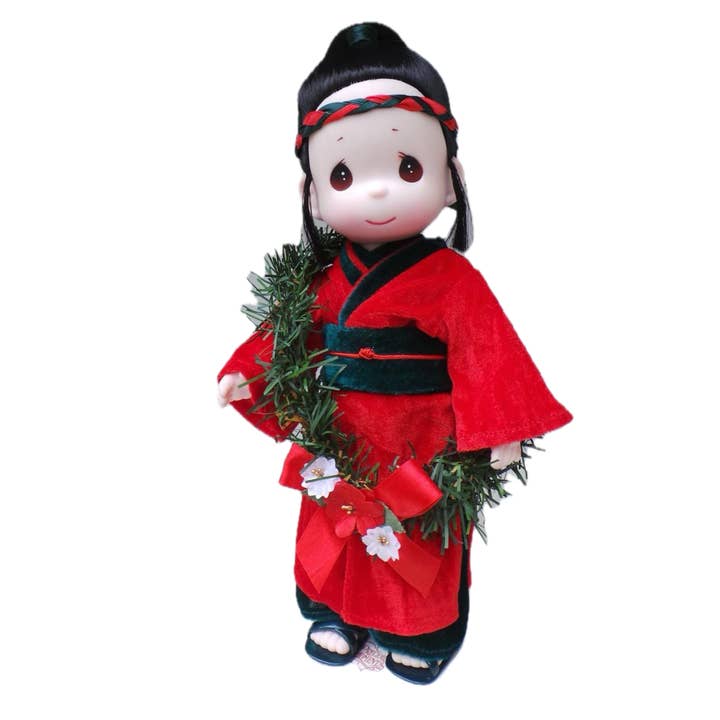SPECIAL SET WITH A GIFT! Japanese Christmas Kiyoshi - 12” Dolls. for wholesale by The Doll Maker LLC