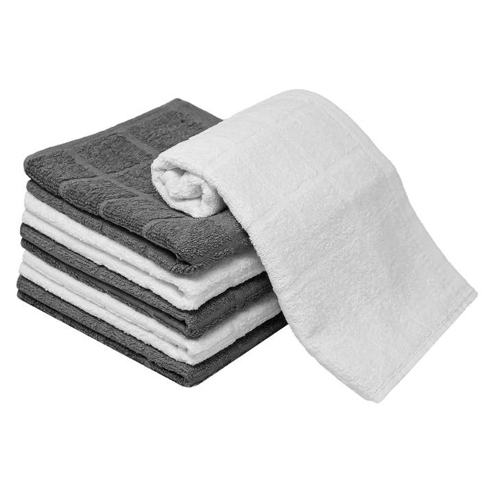 BleachSafe® Square Check Kitchen Towel 6-pack for wholesale by BluSand The Original BleachSafe® Towel Company