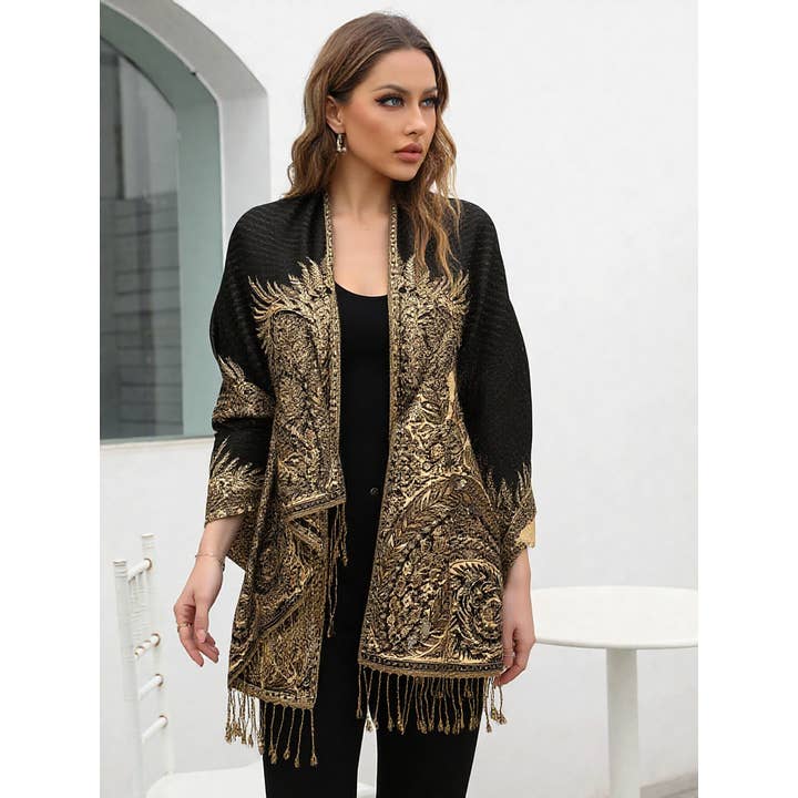 SERENITA - Vendita all'ingrosso Sciarpa - Donna - Sciarpa a forma di pashmina grande, reversibile, motivo paisley12