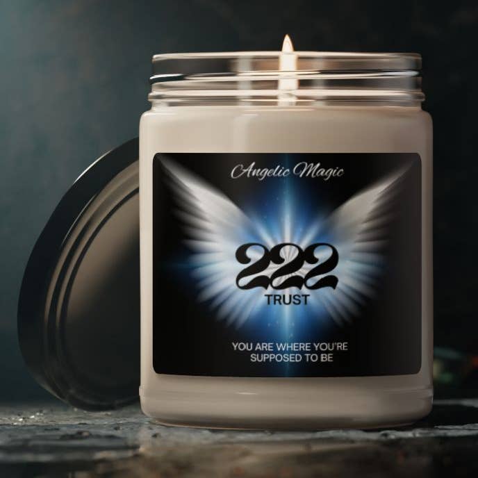 Angel Number 222 Trust Soy Candle for wholesale by Angelic Magic