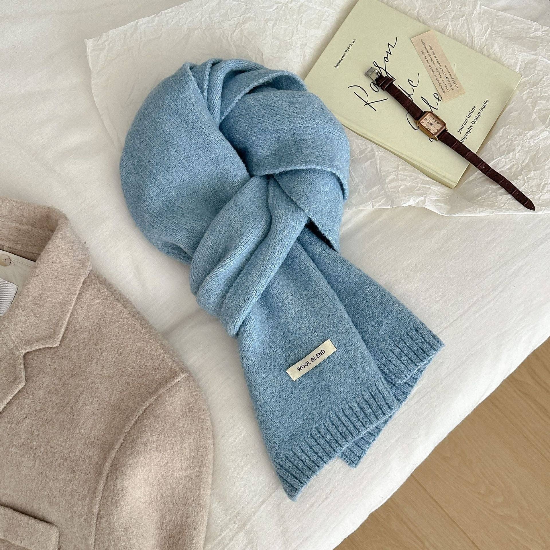 VividLux - Vente Écharpe – femme - Écharpe Enveloppante Unie Confortable2