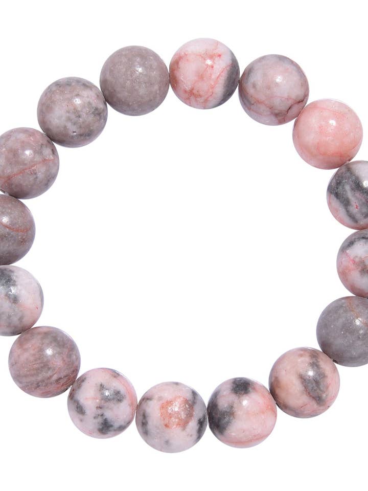 Rhodonite Stone Stretch Bracelet B1979-12MM for wholesale by Ole