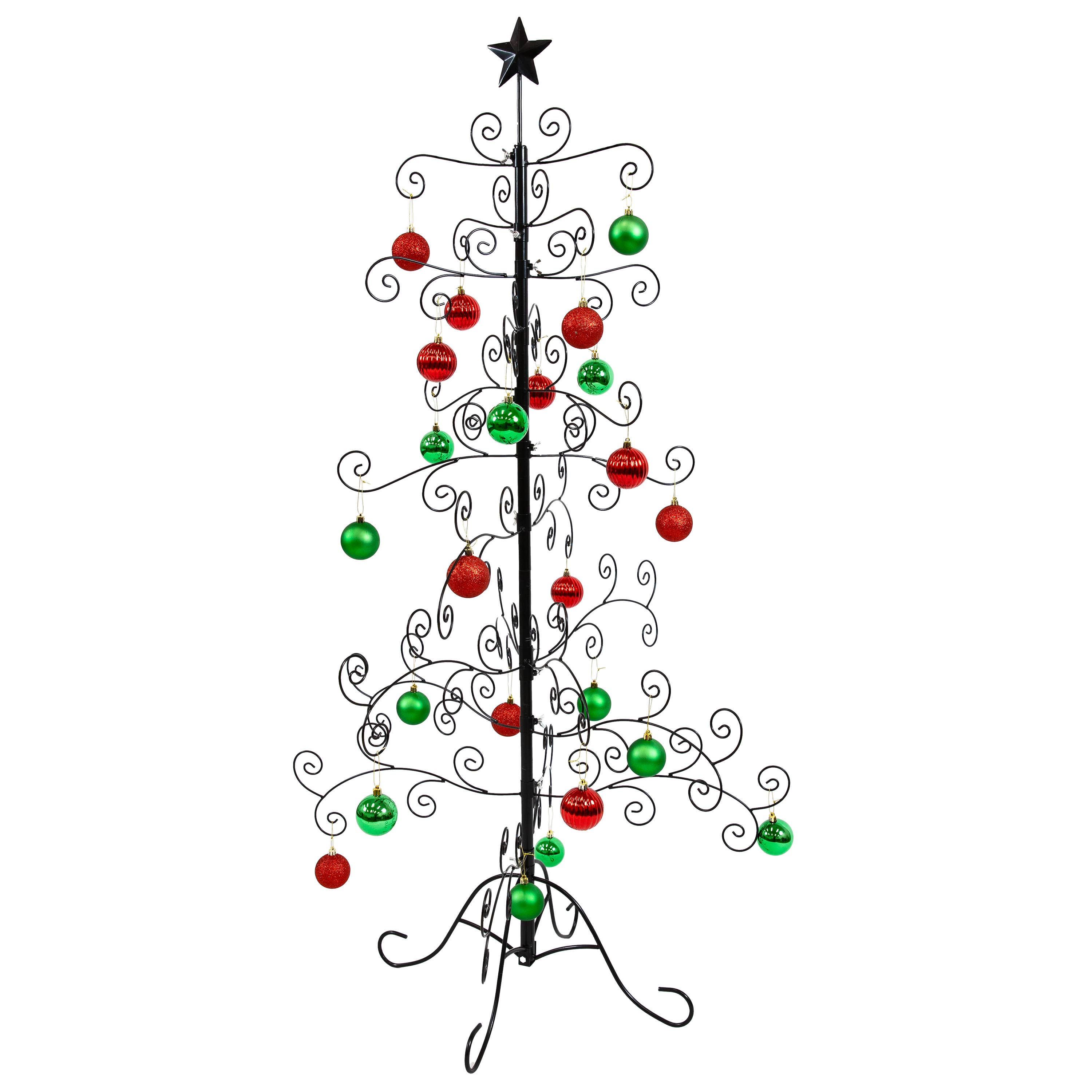 Sunnydaze Decor - Wholesale Christmas Decoration - Noelle Indoor Black Metal Christmas Ornament Tree - 5 ft10