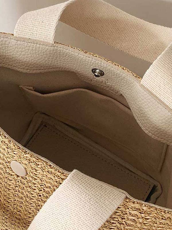 Sheer Trend - Wholesale Beach Bag - Split-Joint Woven Bags Bags Accessories Handbags1