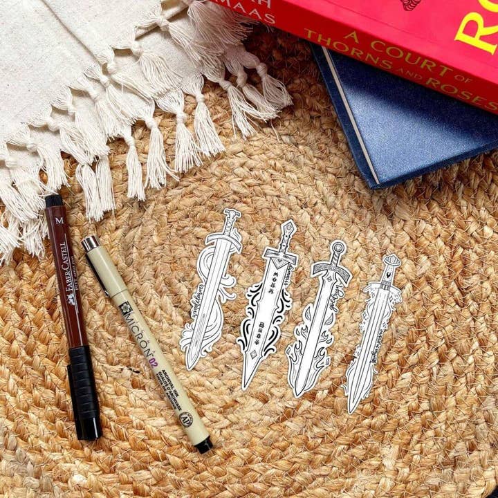 Throne of Glass Swords Sticker Set for wholesale by Serafine Art and Design