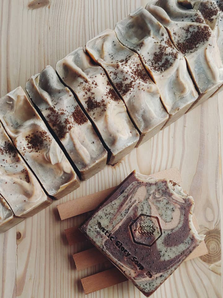 Mocha Scrub Exfoliating Soap for wholesale by Rustic Glory Soap Company