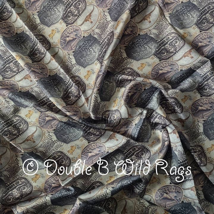 Double B Wild Rags - Wholesale Scarf - Women's - Wild Rag Rodeo Belt Buckle "Hey Champ" MISC 423 Cowboy Western Neck Scarf Bandanna by Double B Wild Rags1