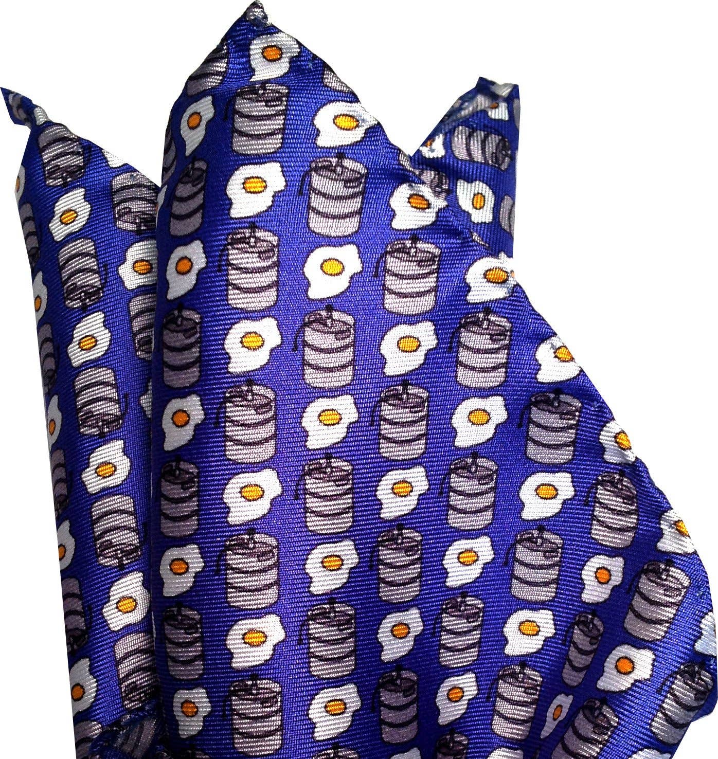 Lazyjack Press - Wholesale Pocket Square - Men's - Kegs And Eggs Pocket Square0
