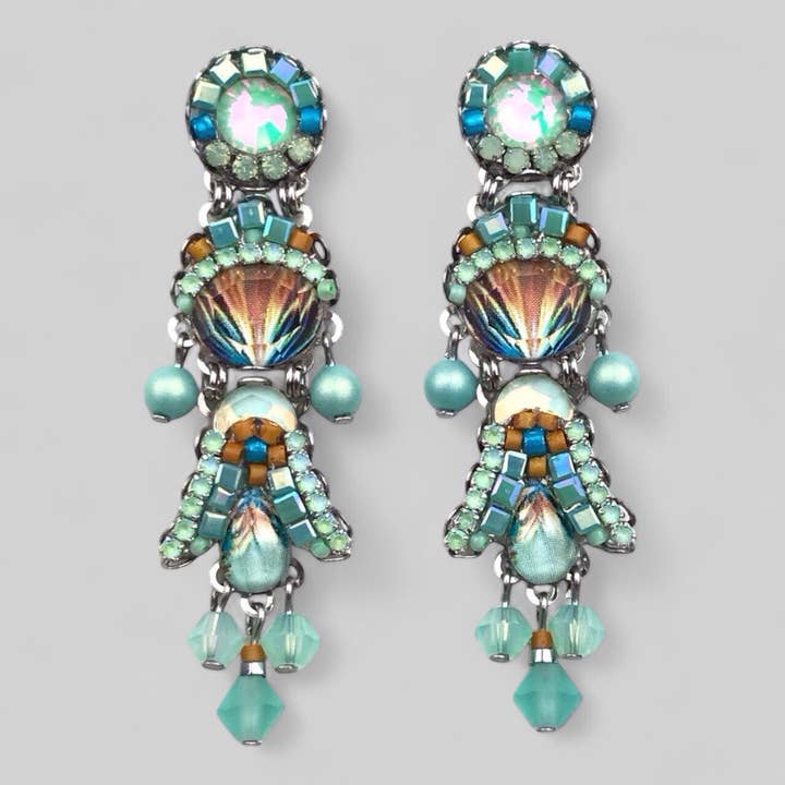 Aurora Borealis handmade crystal earrings for wholesale by melizijewelry