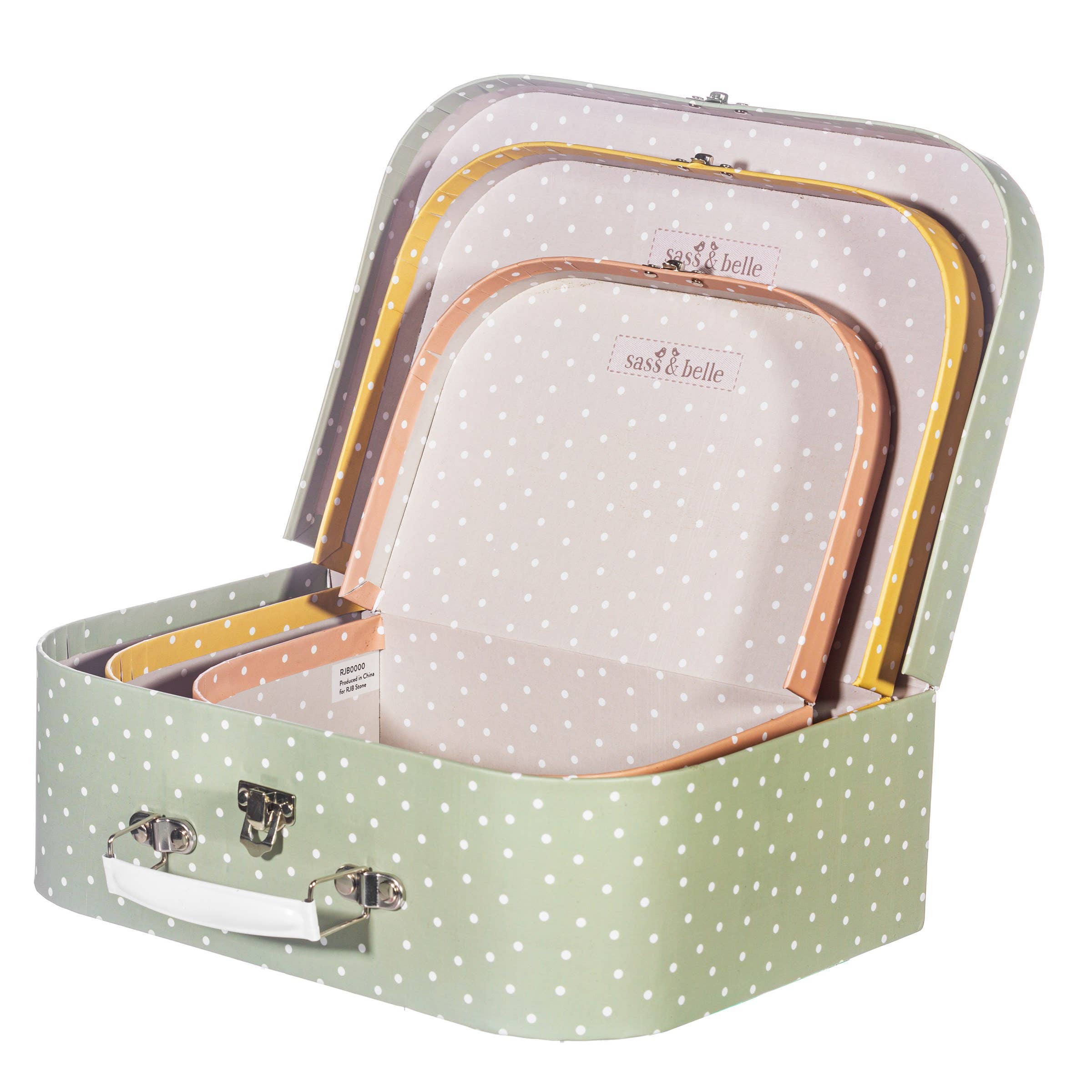 Sass & Belle Europe - Wholesale Luggage - Earth Tones Spotted Suitcase - Set Of 31