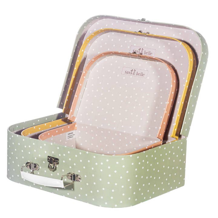 Sass & Belle Europe - Wholesale Luggage - Earth Tones Spotted Suitcase - Set Of 31