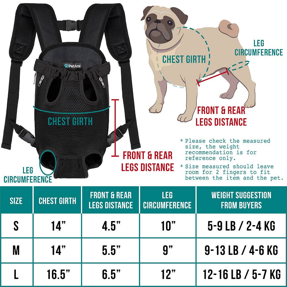 PetAmi - Wholesale Pet Carrier - Cat/Dog - Classic Front Chest Pet Carrier Backpack11