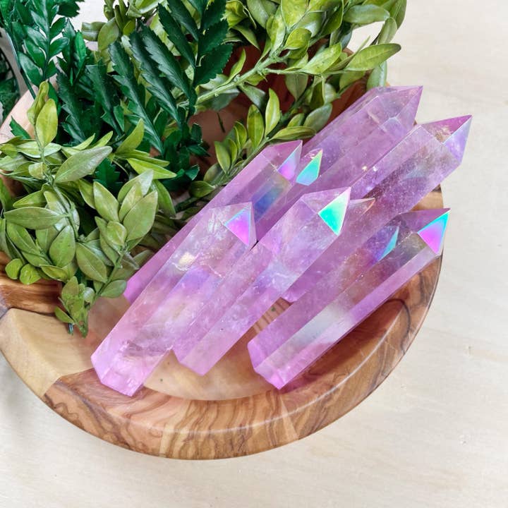 Ewelina Pas Jewelry - Wholesale Spiritual Stone/Crystal - 2.5-3inch Pink Aura Crystal Quartz Point