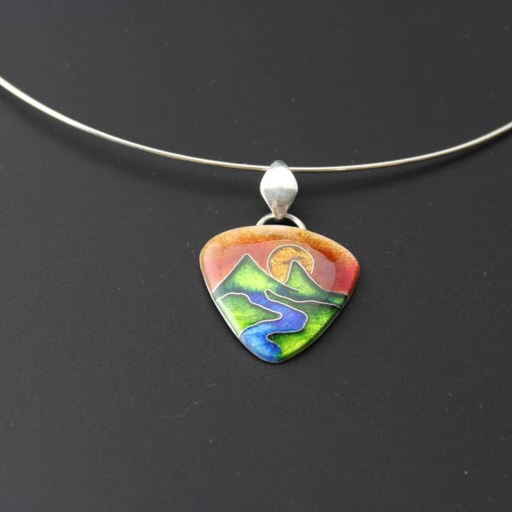 Sunset Cloisonné Enamel Pendant for wholesale by Tonya Butcher Designs