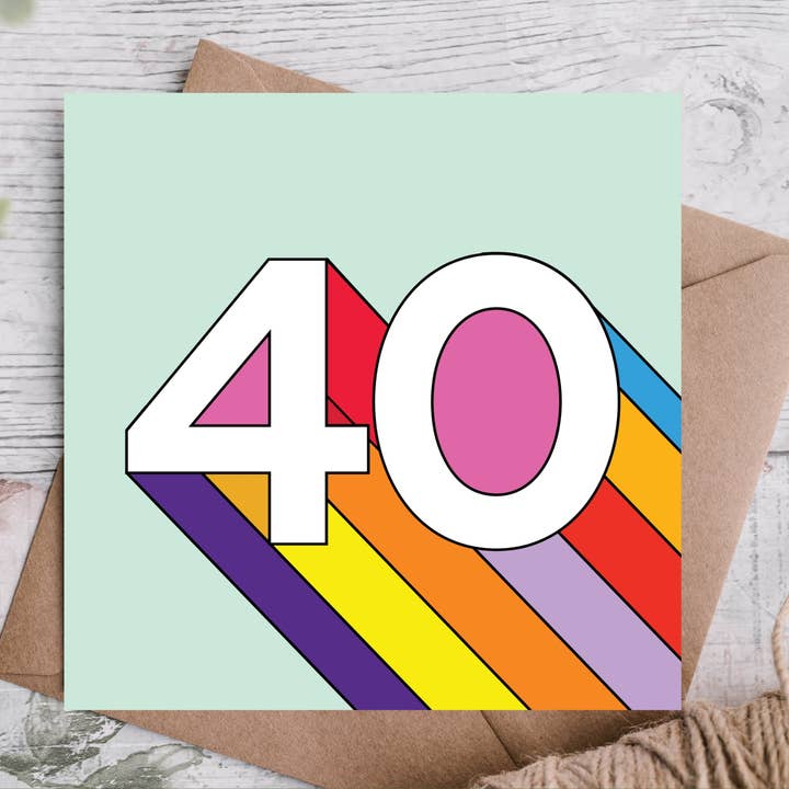 Highgrove Cards – wholesale Birthday card – 40th Colourful Birthday Card