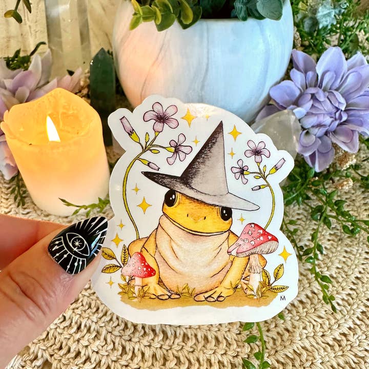 NOMAD Moon Magic - Wholesale Sticker - Witchy Frog and Mushroom Glossy Vinyl Sticker, Handmade