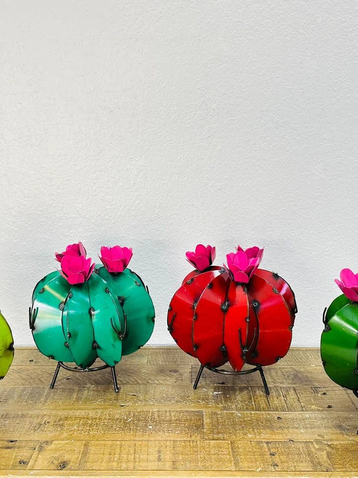 9" Pincushion Cactus - Asstd. Colors - H-2 for wholesale by Rustic Farm