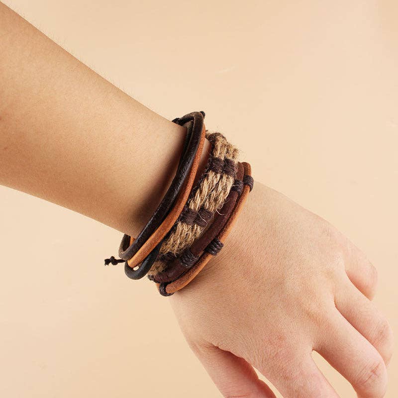 alberalkirk - Wholesale Woven/Braided Bracelet - Leather Braided Bracelet S5P6024