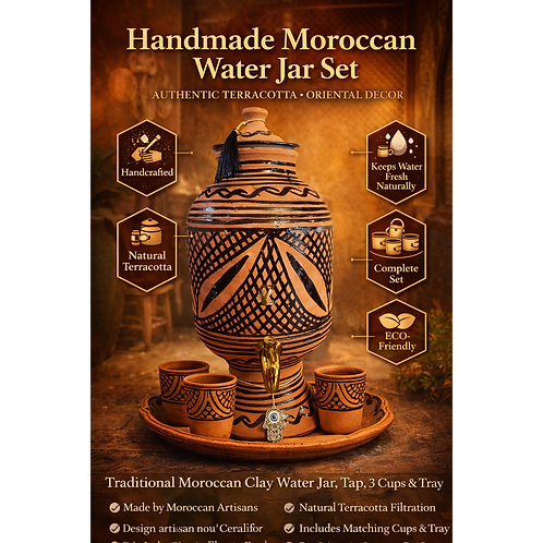 Zayti L.T.D.M - Wholesale Water Filter - Moroccan Handmade Water Jar with Tap – Handcrafted in Terracotta3