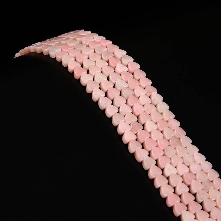 Perle a forma di cuore in opale rosa naturale cinese, dimensione 6mm, filo da 15,5''. per la vendita all'ingrosso da parte di CRCBEADS