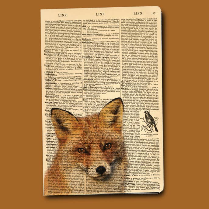 We Act Company - Wholesale Notebook - Dictionary Art Red Fox Notebook - (WAN25401)