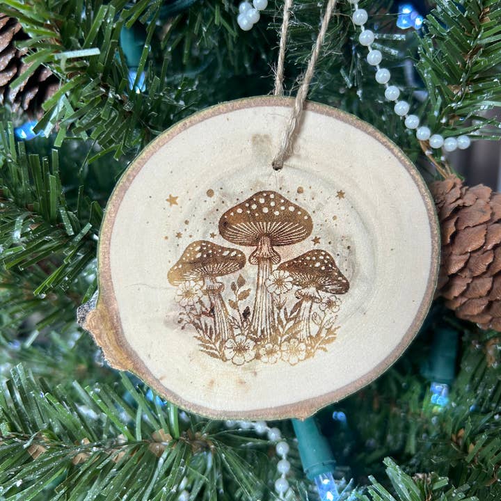 Mushroom Christmas Ornament, Mushroom and Stars for wholesale by Parks Art Collection