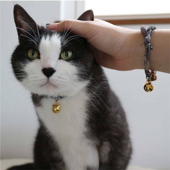 MOON-X USA, INC. - Wholesale Pet Collar - Cat - Chirimen Hanabi Fireworks Cat Collar (Gray)5