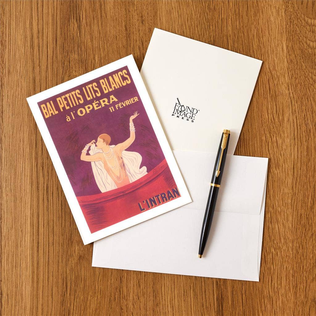 Found Image Press - Wholesale Stationery/Notecard Set - Greeting Card PO-466 Bal Petits Lits Blancs Poster1