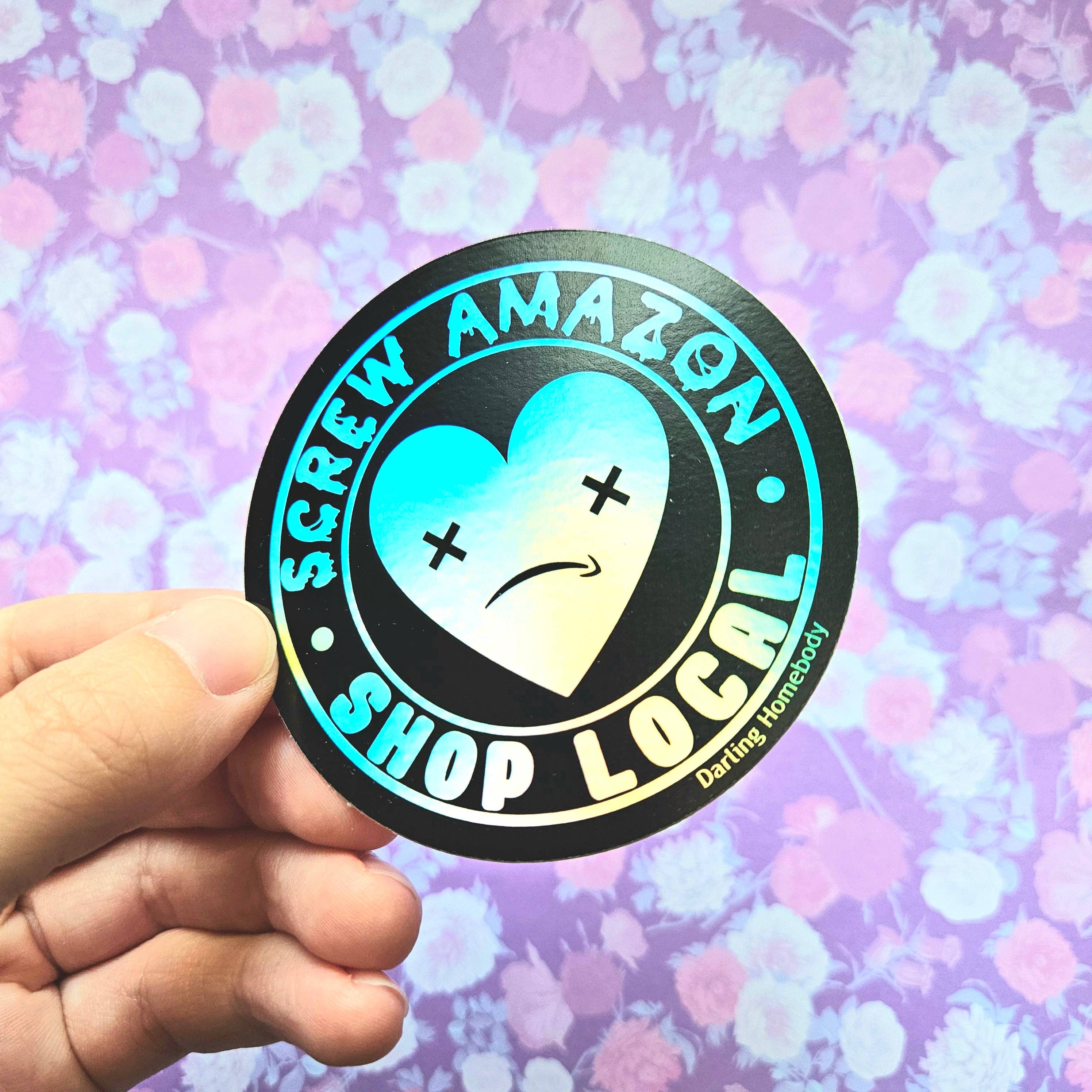 Darling Homebody - Venta al por mayor Pegatina - Pegatina Screw Amazon Shop Local. Efecto holográfico de arcoíris. Calcomanía impermeable2